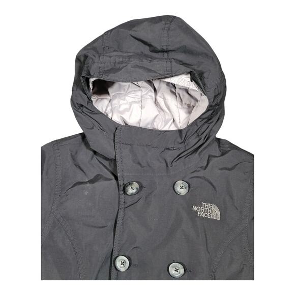 The North Face HyVent Coat Belted Insulated Jacket Girl's‎ Sz 10/12 Medium Black - Picture 2 of 15